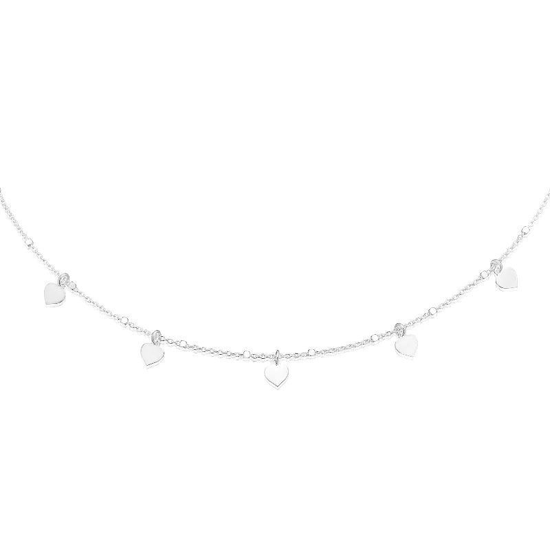 silver moon and star pendant Sterling Silver 45 cm Heart Necklace