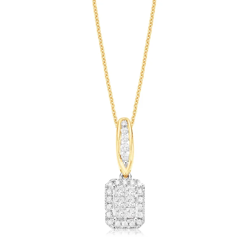 hammered sterling silver band New York 14ct White Gold Round Brilliant & Princess Cut 3/4 CARAT tw of Diamonds Pendant