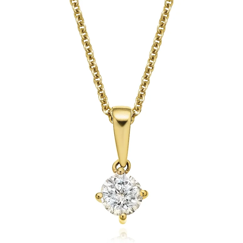 handcrafted silver cross pendant Solitaire 9ct Yellow Gold Round Brilliant Cut 1/4 CARAT tw of Diamonds Pendant