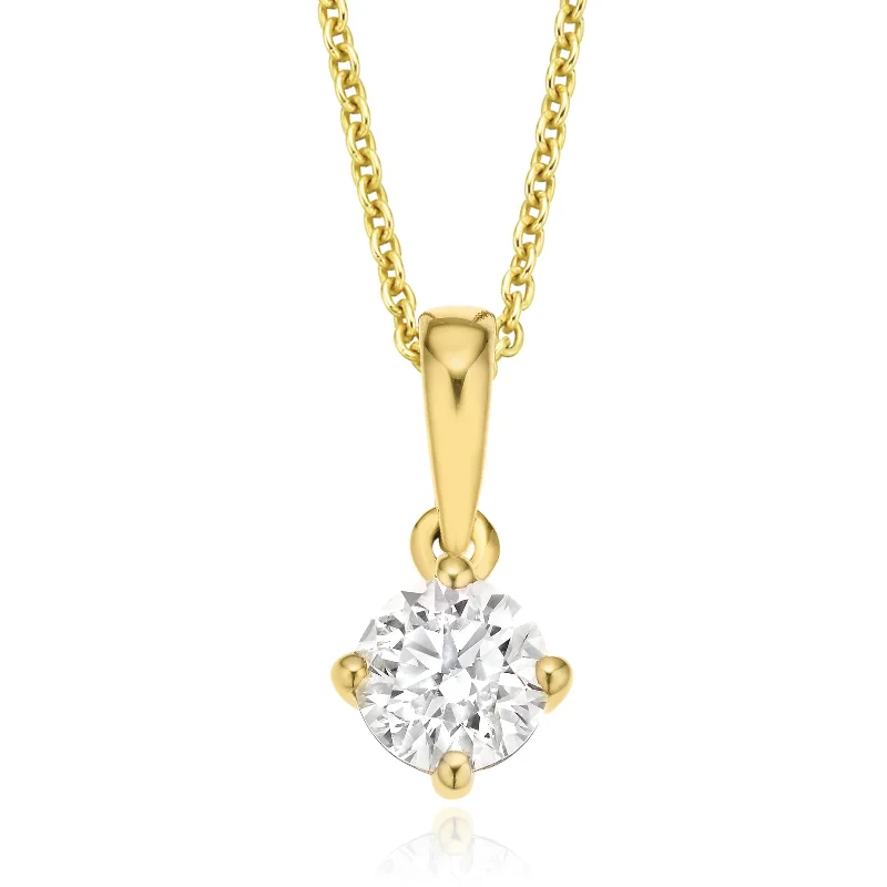 men’s black diamond cufflinks Solitaire 9ct Yellow Gold Round Brilliant Cut 1/2 CARAT tw of Diamonds Pendant