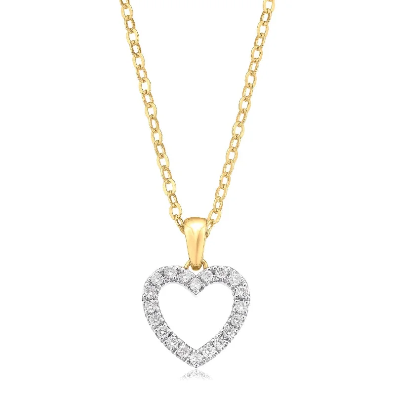 chunky gold chain necklace Celebration 9ct Yellow Gold with Round Brilliant Cut 1/4 CARAT tw of Lab Grown Diamond Pendant
