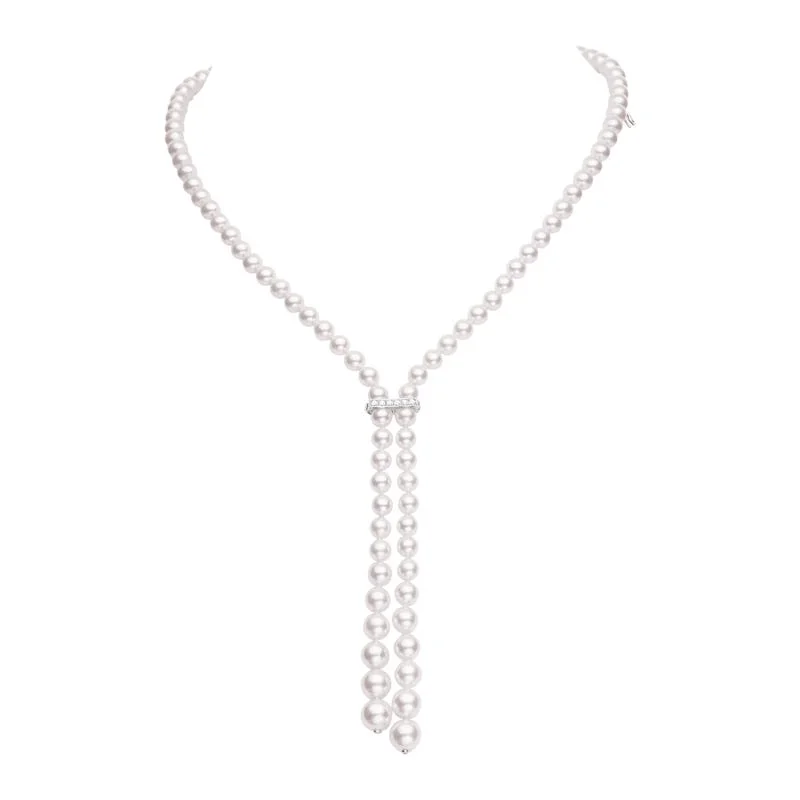 diamond halo stud earrings 25" Convertible Graduated Akoya Necklace