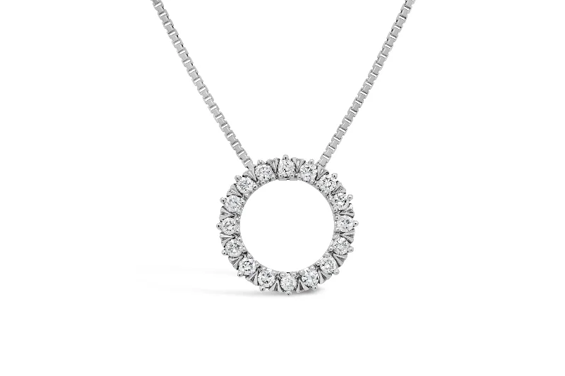 handcrafted gemstone pendant .25CT Diamond Circle Pendant