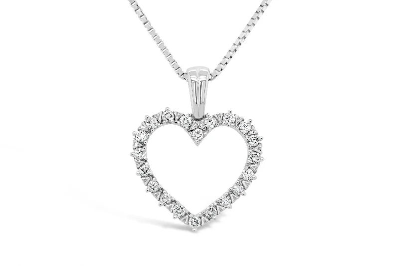 moissanite engagement ring affordable .25CT Diamond Heart Necklace
