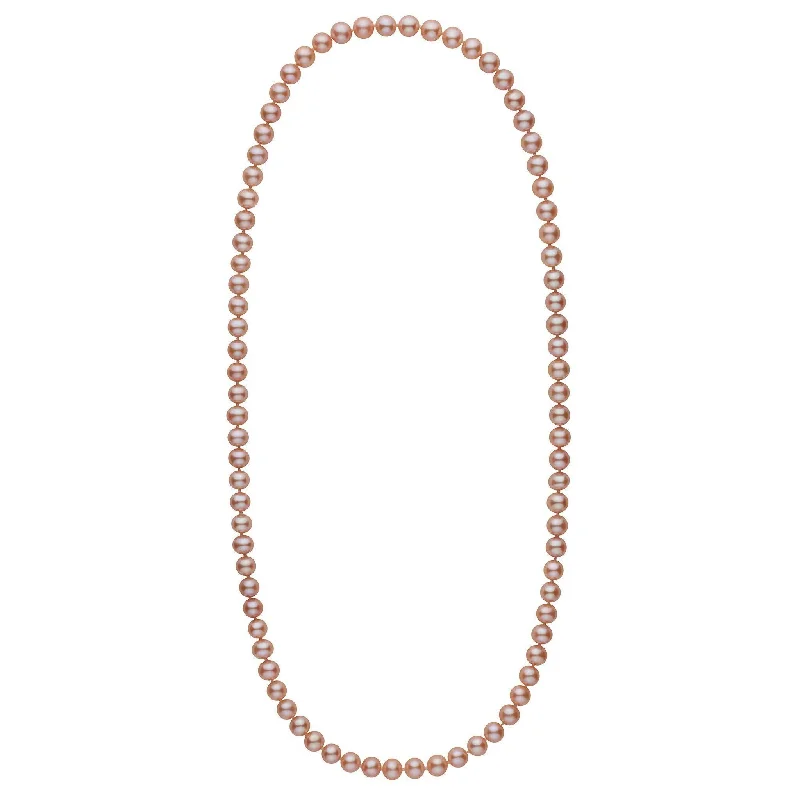 celestial meteor shower earrings 26-inch 7.5-8.0 mm AA+ Pink to Peach Freshwater Pearl Necklace
