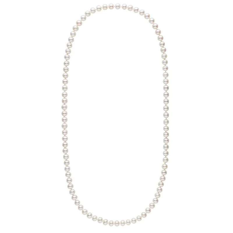 celestial sun and moon pendant 26-inch 7.5-8.0 mm AA+ White Freshwater Pearl Necklace