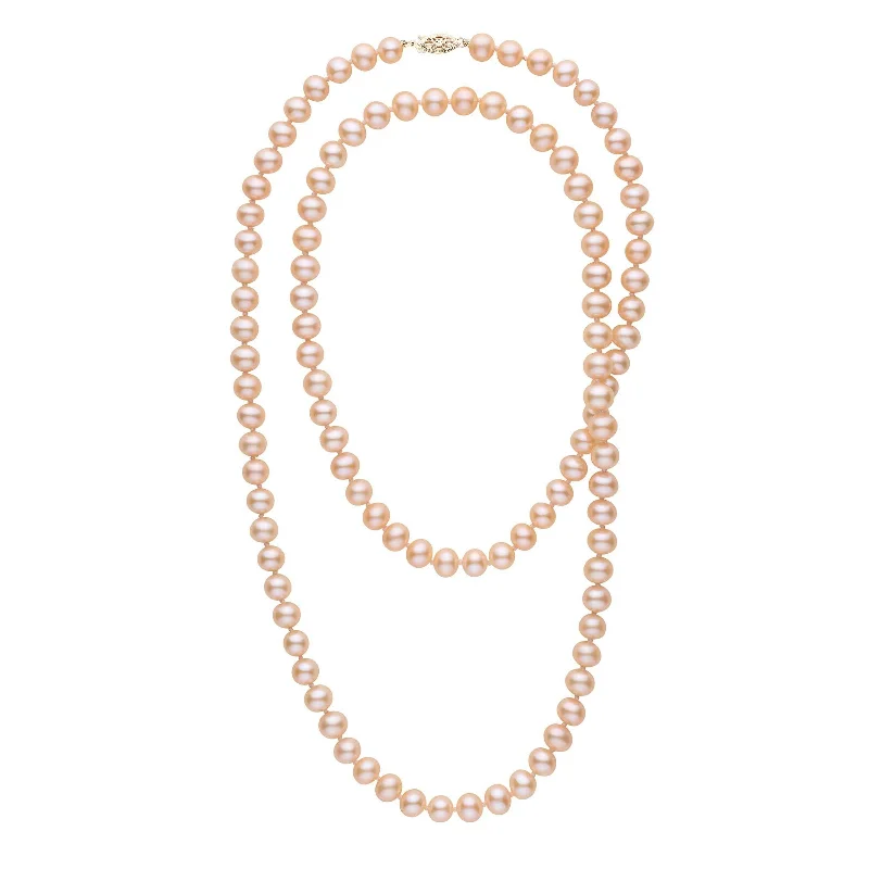 simple gold stacking rings 35-inch 7.5-8.0 mm AA+ Pink to Peach Freshwater Pearl Necklace