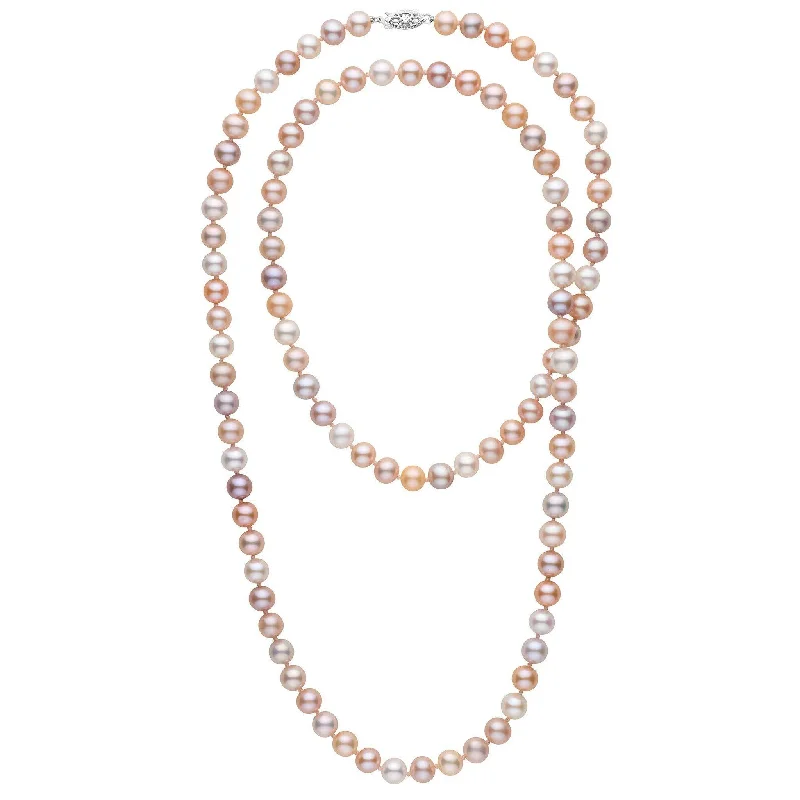 petite diamond promise ring 35-inch 7.5-8.0 mm AAA Multicolor Freshwater Pearl Necklace