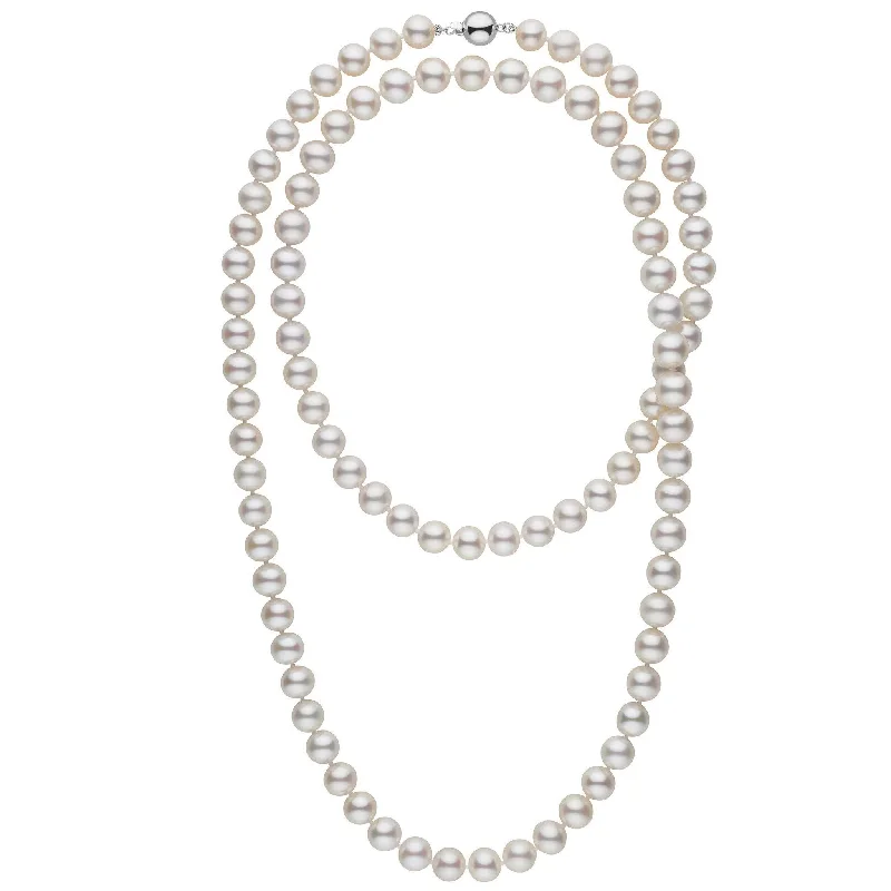 tiny diamond cross necklace 35-inch 8.5-9.0 mm AAA White Freshwater Pearl Necklace