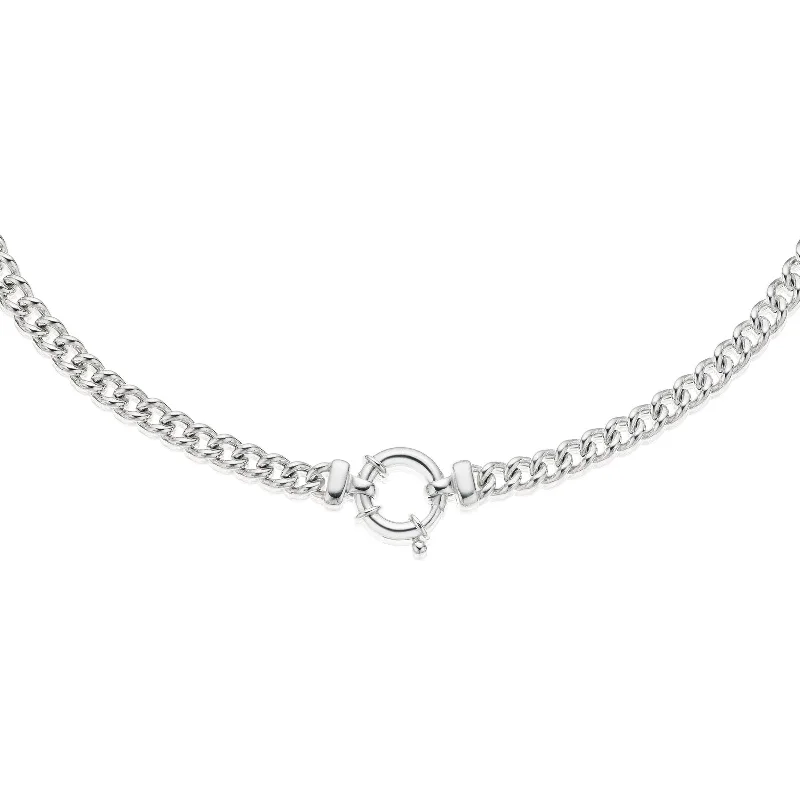 adjustable silver cuff bracelet Sterling Silver 45cm Bolt Ring Necklace