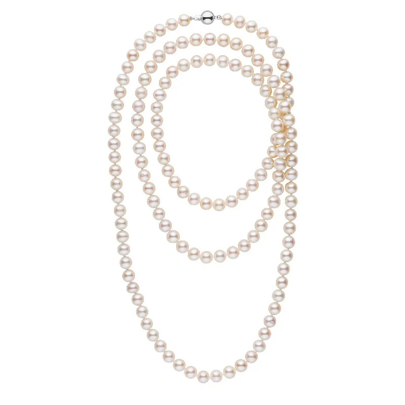 celestial lunar eclipse pendant 52-inch 8.5-9.5 mm AA+ White Freshwater Pearl Necklace