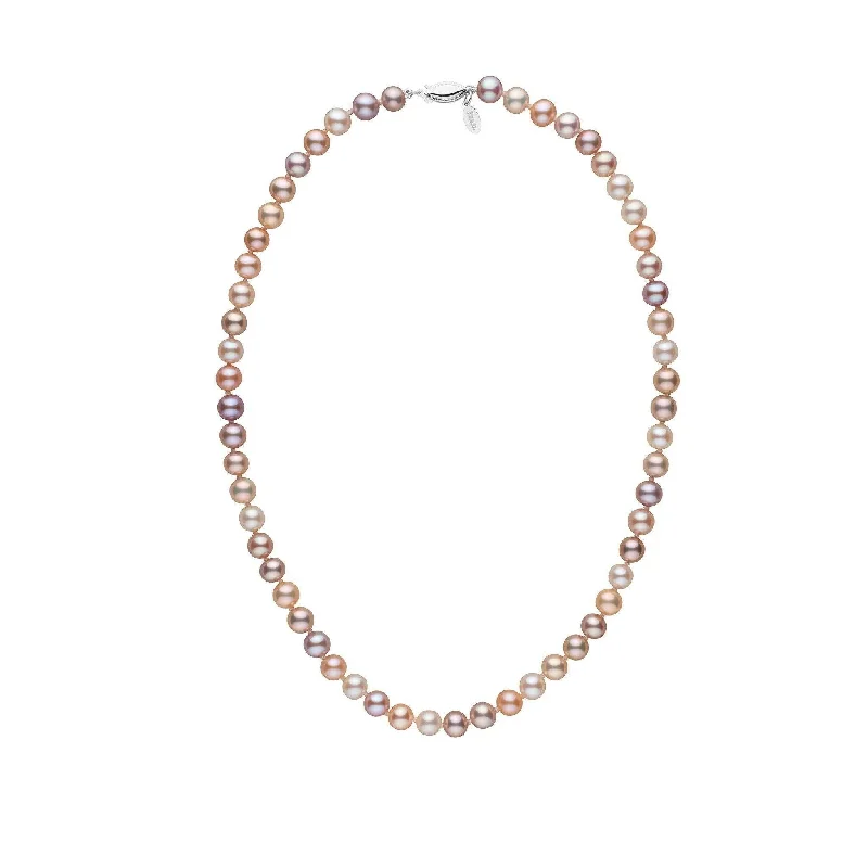 handmade silk thread earrings 6.5-7.0 mm 16 Inch Multicolor Freshadama Freshwater Pearl Necklace