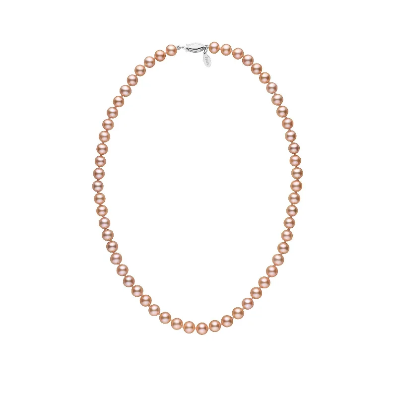 hammered copper wedding band 6.5-7.0 mm 16 Inch Pink to Peach Freshadama Freshwater Pearl Necklace