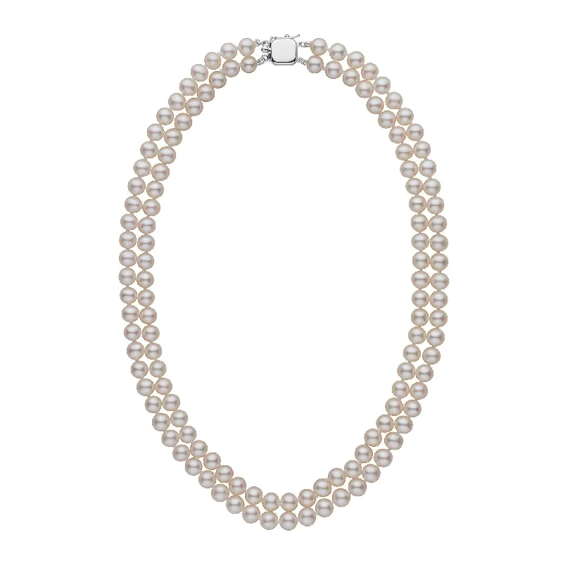 vintage-style filigree bracelet 6.5-7.0 mm Double Strand AAA White Freshwater Pearl Necklace