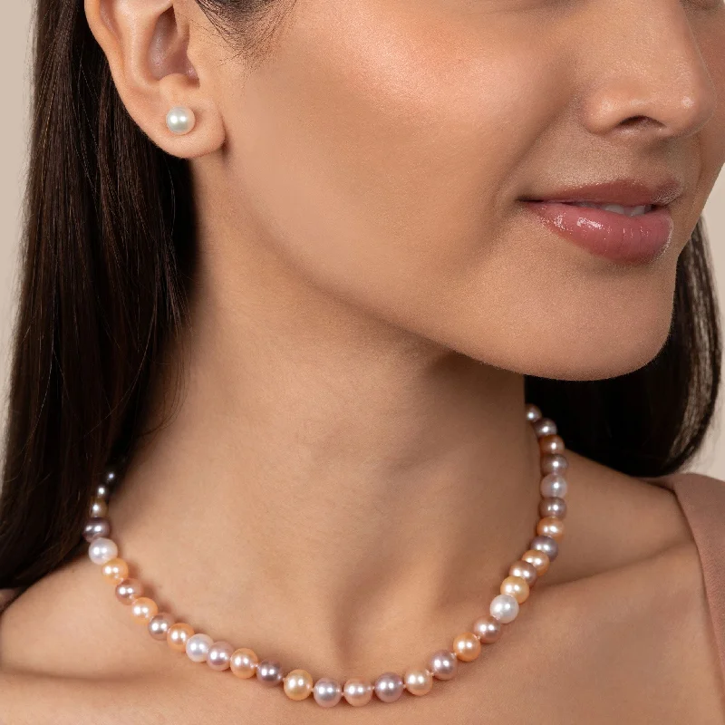 infinity heart necklace personalized 7.5-8.0 mm 16 Inch AA+ Multicolor Freshwater Pearl Necklace