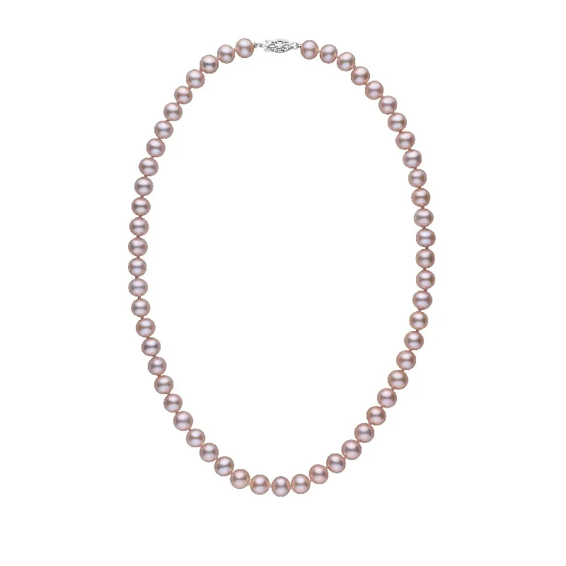 bold chunky cocktail ring 7.5-8.0 mm 18 inch AA+ Lavender Freshwater Pearl Necklace