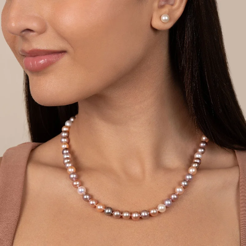 layered pearl choker necklace 7.5-8.0 mm 18 Inch AAA Multicolor Freshwater Pearl Necklace