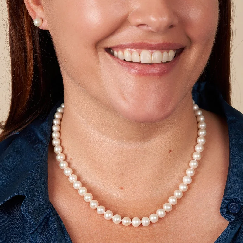 sapphire and diamond eternity ring 7.5-8.0 mm 18 Inch AAA White Freshwater Pearl Necklace