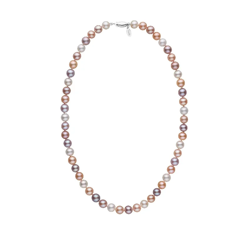 white gold diamond cluster ring 7.5-8.0 mm 18 Inch Multicolor Freshadama Freshwater Pearl Necklace