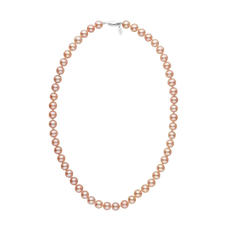 dainty gemstone choker necklace 7.5-8.0 mm 18 Inch Pink to Peach Freshadama Freshwater Pearl Necklace