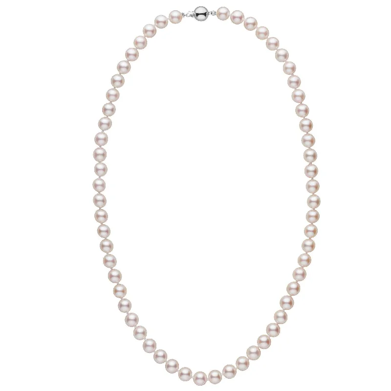 freshwater pearl drop earrings 7.5-8.0 mm 22 inch AA+ White Akoya Pearl Necklace