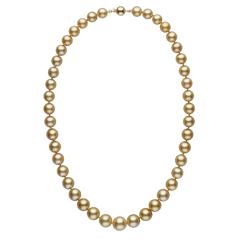 dainty rose gold chain bracelet 8.4-11.6 mm AA+/AAA Round Golden South Sea Pearl Necklace