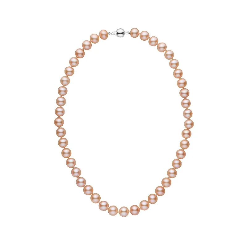 personalized ring with name 8.5-9.0 mm 16 Inch AA+ Pink to Peach Freshwater Pearl Necklace