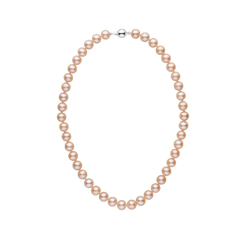 dainty gold chain ring 8.5-9.0 mm 16 Inch AAA Pink to Peach Freshwater Pearl Necklace