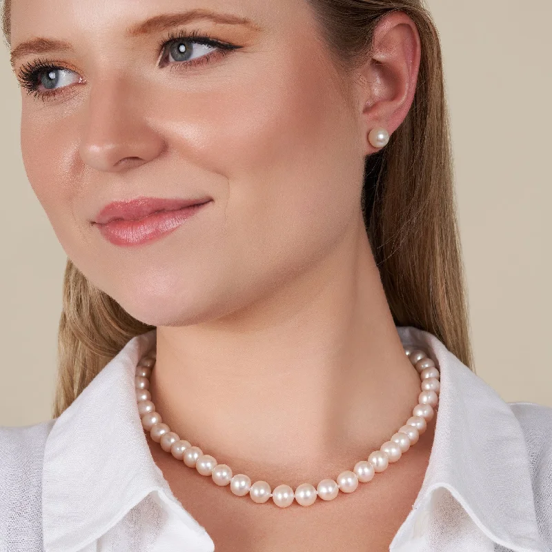 gold-plated snake chain bracelet 8.5-9.0 mm 16 Inch AAA White Freshwater Pearl Necklace