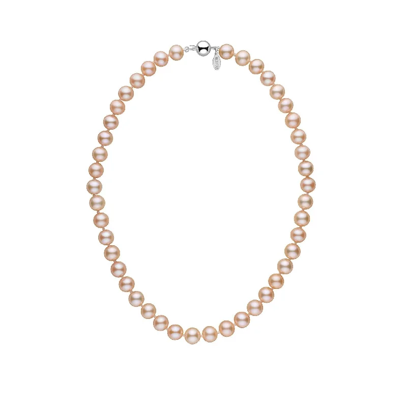 sterling silver lotus ring 8.5-9.0 mm 16 Inch Pink to Peach Freshadama Freshwater Pearl Necklace