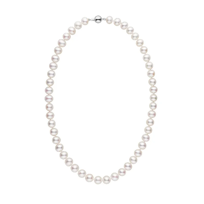 solid gold cartilage hoop 8.5-9.0 mm 18 Inch AA+ White Freshwater Pearl Necklace
