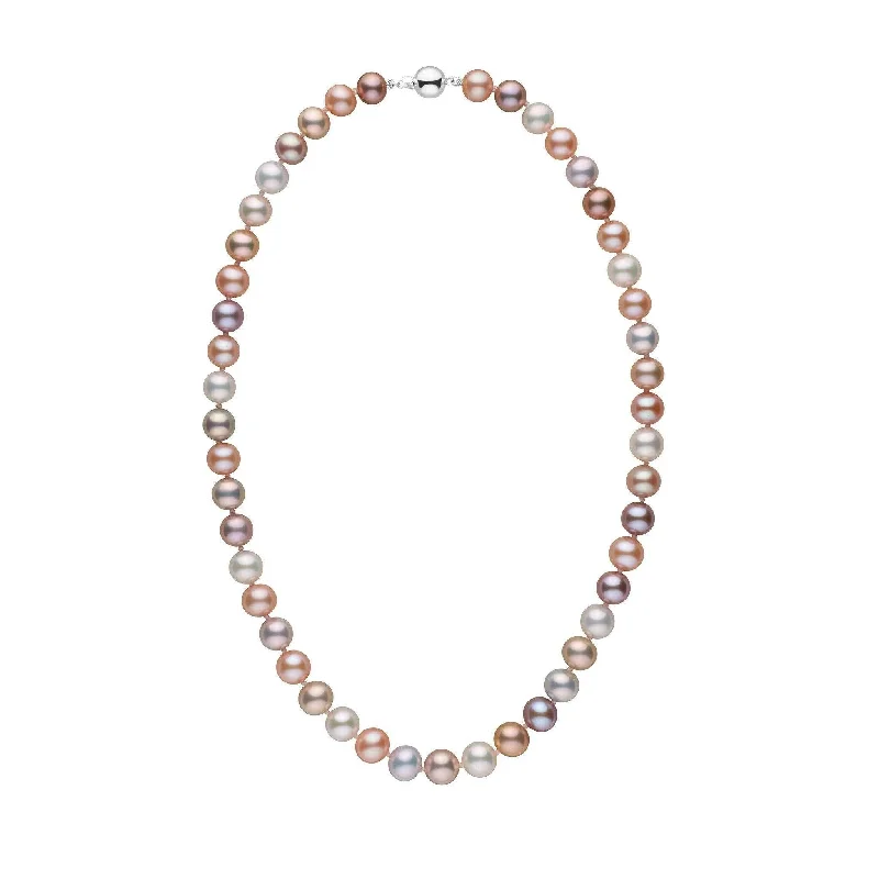 pearl and gold chain earrings 8.5-9.0 mm 18 Inch AAA Multicolor Freshwater Pearl Necklace