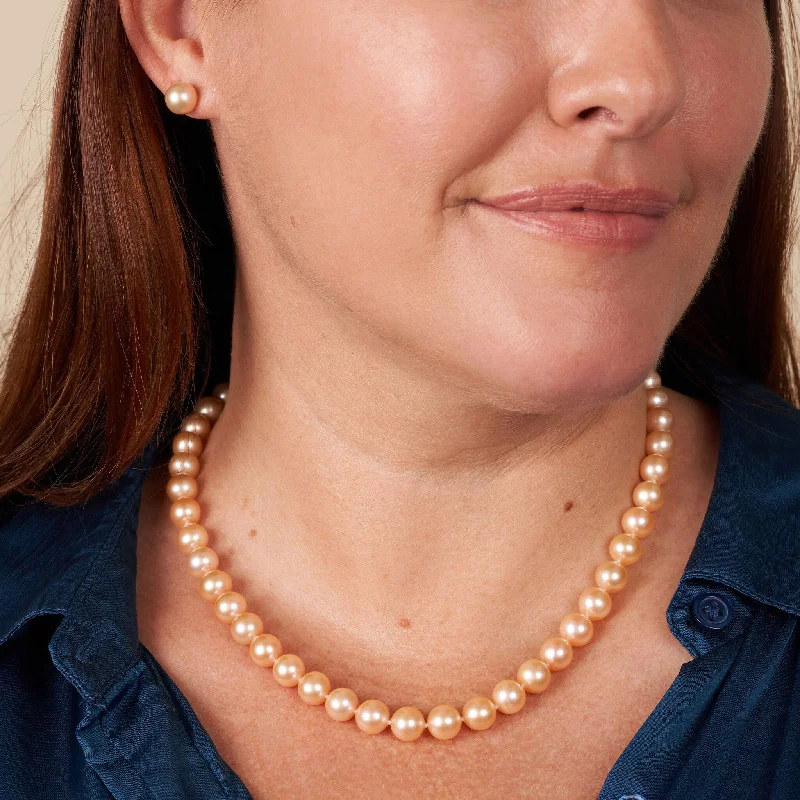 handmade ceramic bead bracelet 8.5-9.0 mm 18 Inch AAA Pink to Peach Freshwater Pearl Necklace