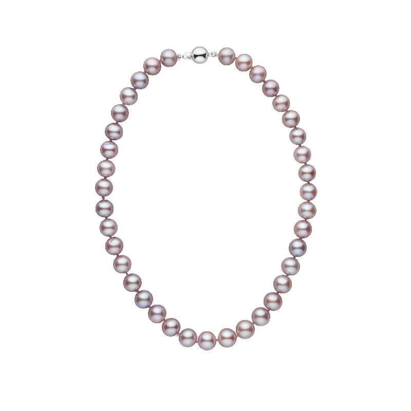 statement gemstone necklace handmade 9.5-10.5 mm 16 Inch AAA Lavender Freshwater Pearl Necklace