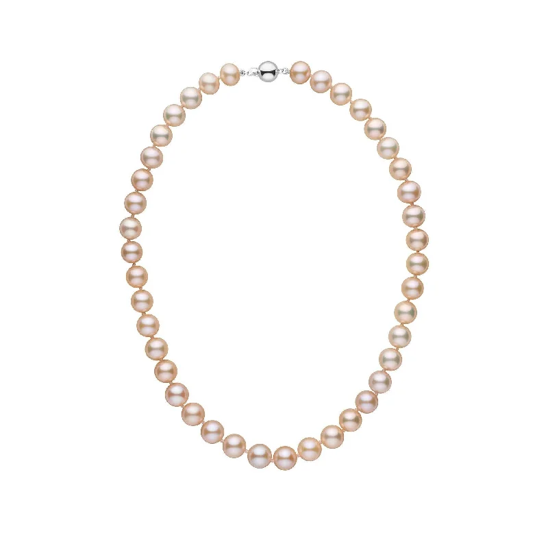 vintage gold engagement ring 9.5-10.5 mm 16 inch AAA Pink to Peach Freshwater Pearl Necklace