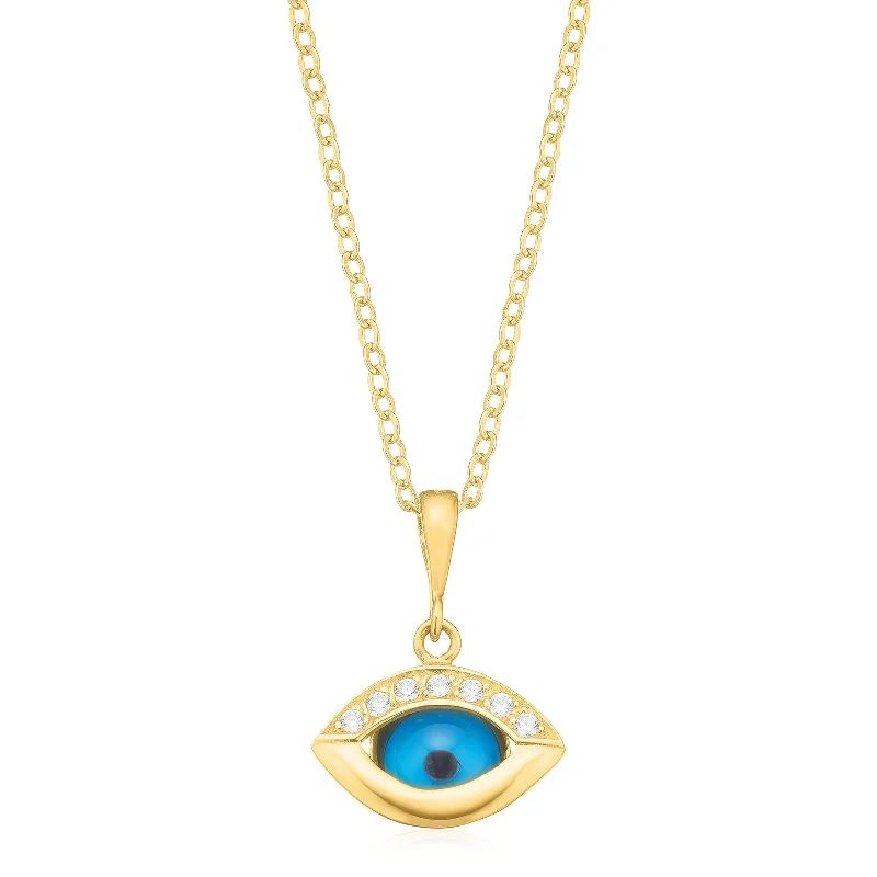 classic cubic zirconia pendant 9ct Yellow Gold with Cubic Zirconia & Glass Evil Eye Pendant classic cubic zirconia pendant 9ct Yellow Gold with Cubic Zirconia & Glass Evil Eye Pendant