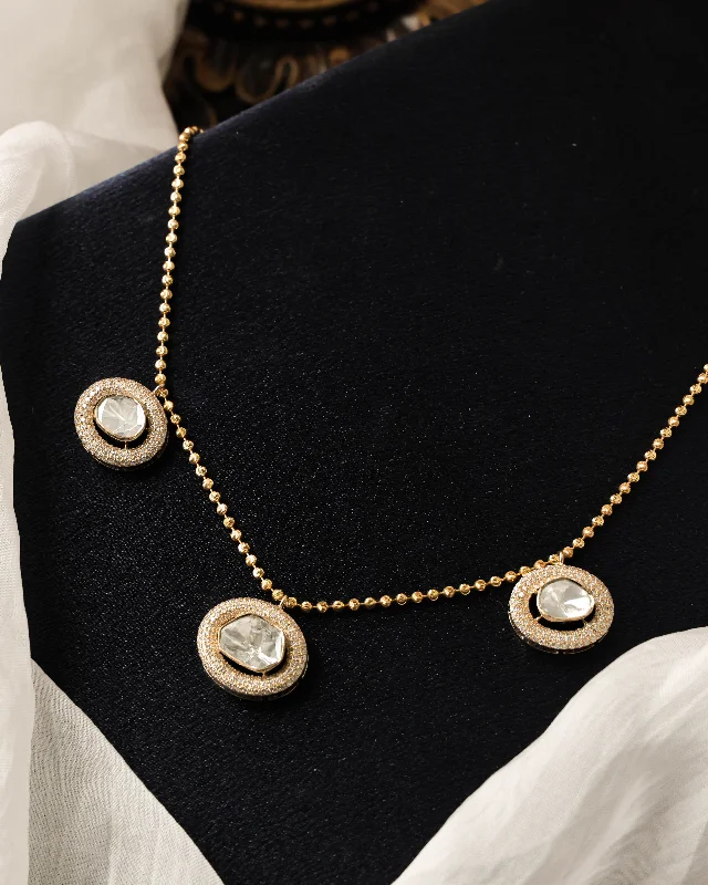 solid gold disc charm bracelet Aamna Polki And Diamond Necklace