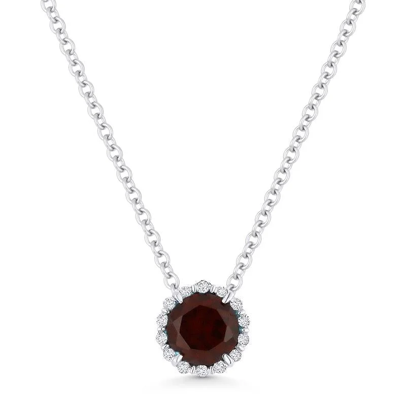 custom zodiac sign ring ADD A CHARM HALO STYLE GARNET AND DIAMOND NECKLACE