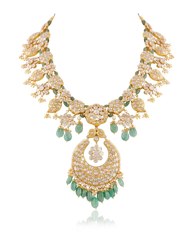 vintage turquoise pendant necklace Adhira Polki Long Necklace