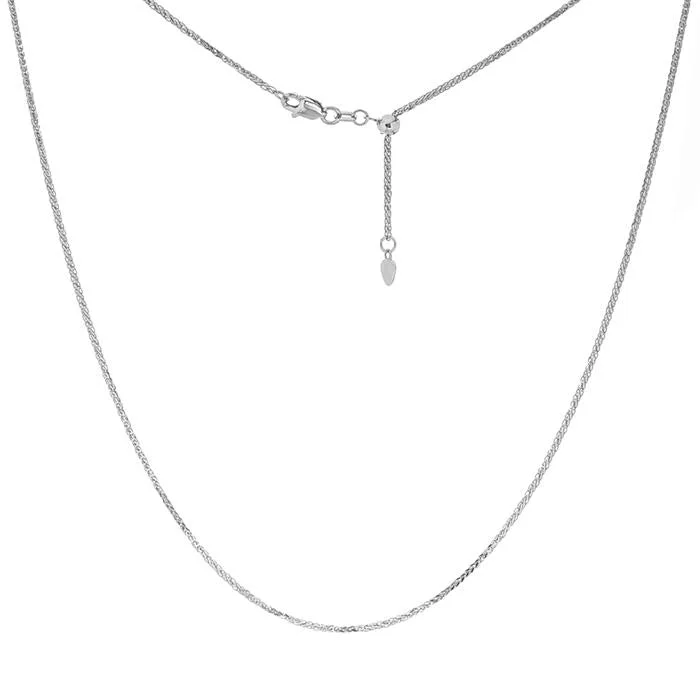 dainty gold chain earrings ADJUSTABLE WHITE GOLD WHEAT CHAIN