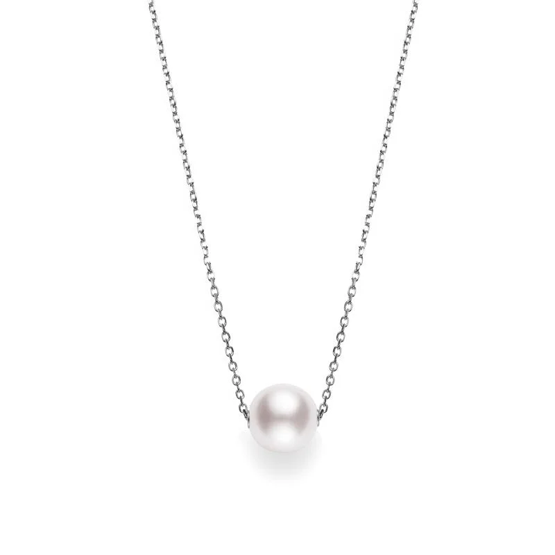 personalized couples necklace gold Akoya Cultured Pearl Single Pearl Pendant in 18K White Gold personalized couples necklace gold Akoya Cultured Pearl Single Pearl Pendant in 18K White Gold