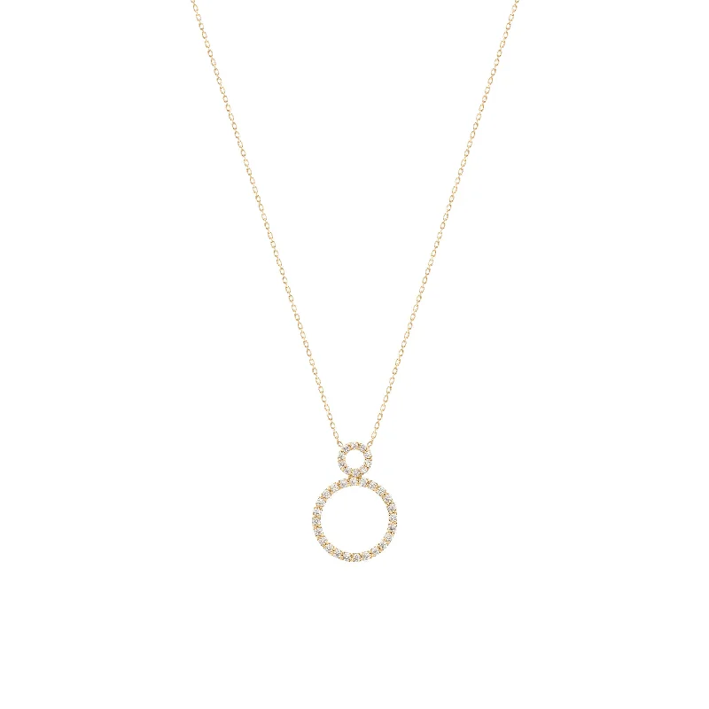 luxury diamond eternity ring Circle 18K Gold Necklace w. Diamonds