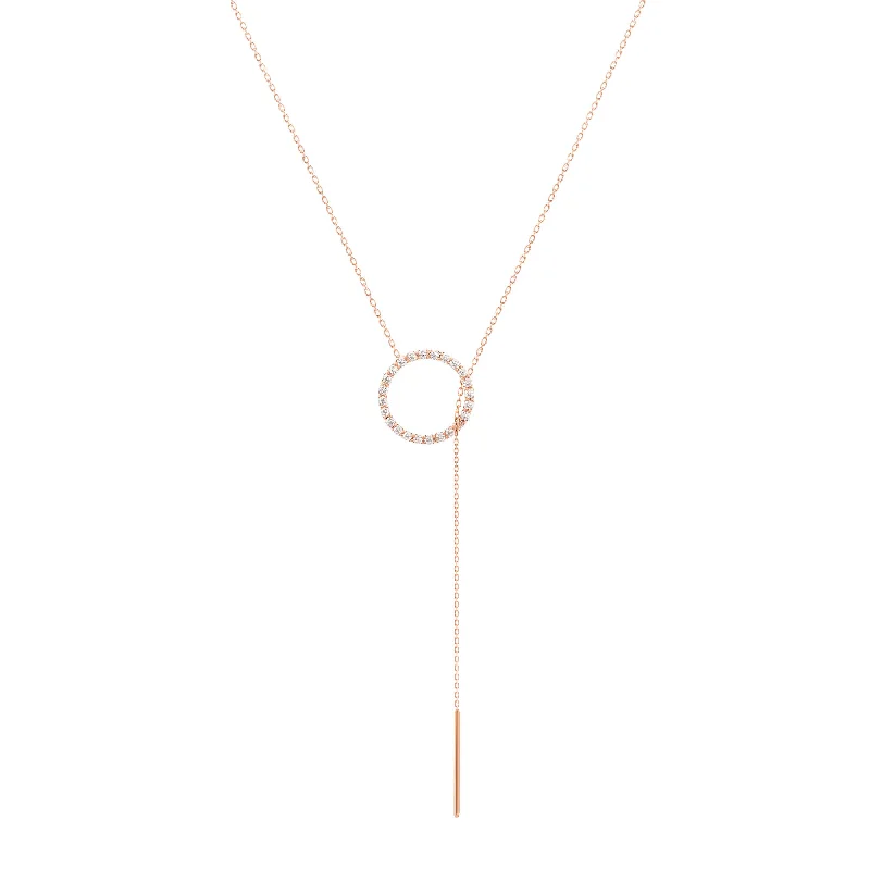 unique diamond stud earrings Diamonds Lariat 18K Rosegold Necklace w. Diamonds