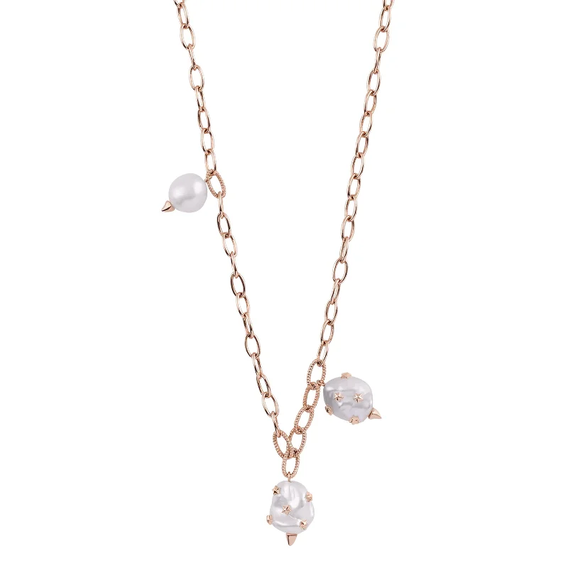 hammered gold signet ring Amaya Pearl Necklace