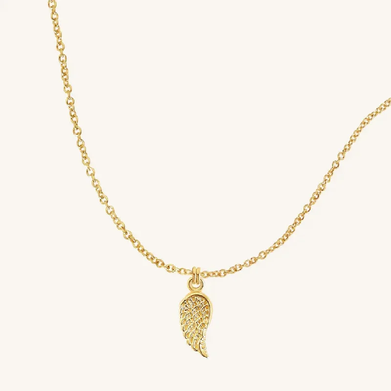gold daisy stud earrings Angel Wing Necklace