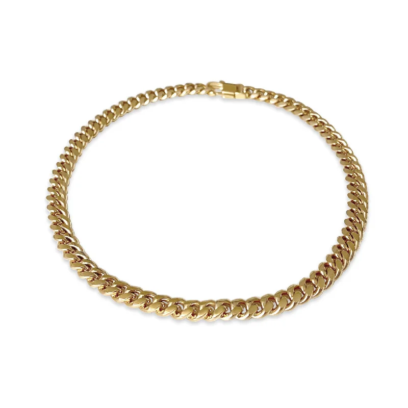 black diamond eternity band Mini Chain Link 18K Gold Plated Necklace