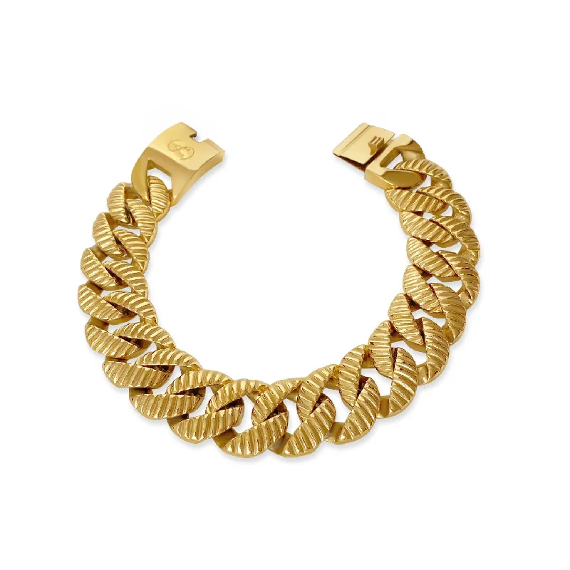 classic diamond solitaire necklace Ridge Chunky Chain 24K Gold Plated Necklace