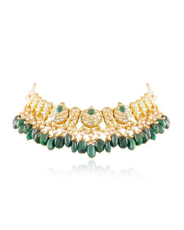 rose gold snake chain bracelet Anisha Polki Necklace