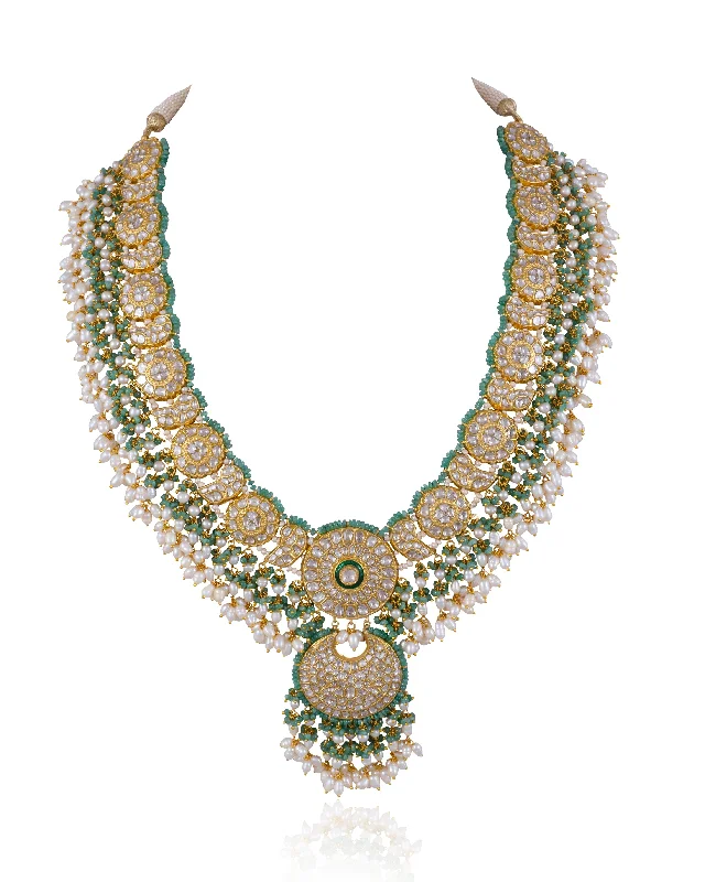 handmade braided anklet Anisha Polki Long Necklace