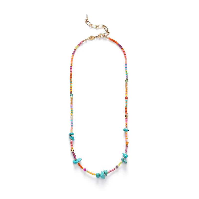 adjustable charm bracelet sterling silver Secret Beach Gold Plated Necklace w. Beads, Jade, Amethyst & Turquoise